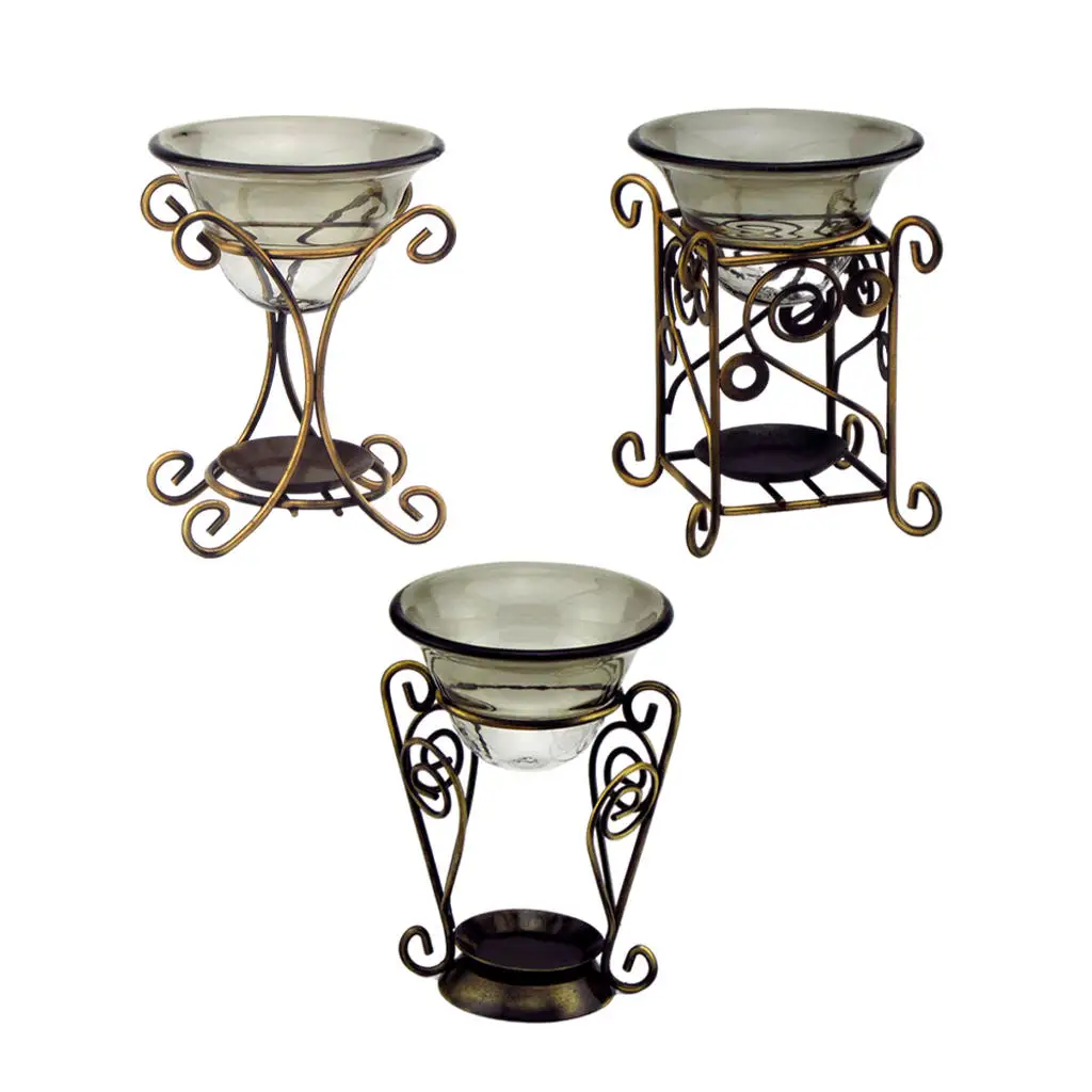 Avrupa klasik tarzı tütsü brülör Retro demir çerçeve uçucu yağ soba mum Aroma lambası meditasyon odası ev dekor