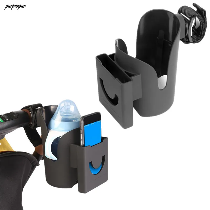 

2 in 1 Stroller Cup Holder + Phone Holder Universal Cup Holder Rack for Buggy Pushchair Wheelchair