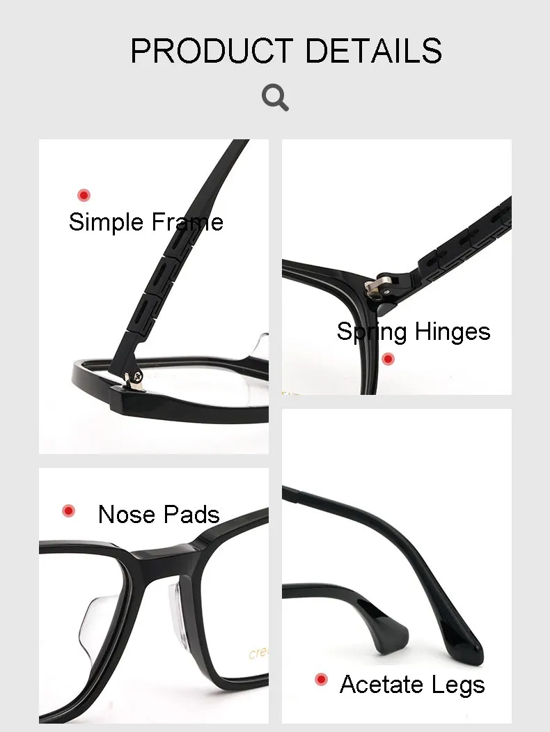 Vollrand Reinem Titan Rahmen Gläser Für Männliche Neue Ankunft Quadratische Form Upsale Business Stil Myopie Eyewears – Detail 7