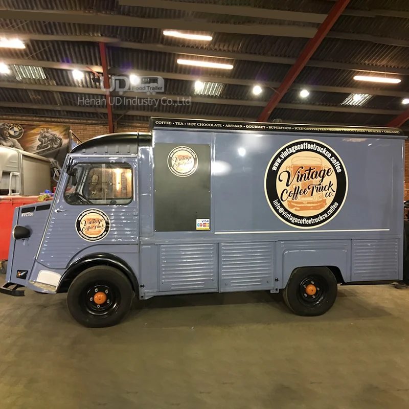 Caminhões elétricos móveis do alimento do vintage, estilo fresco, carrinho do gelado, caminhão do taco do cachorro-quente, petiscos e café, cozinha e restaurante, venda