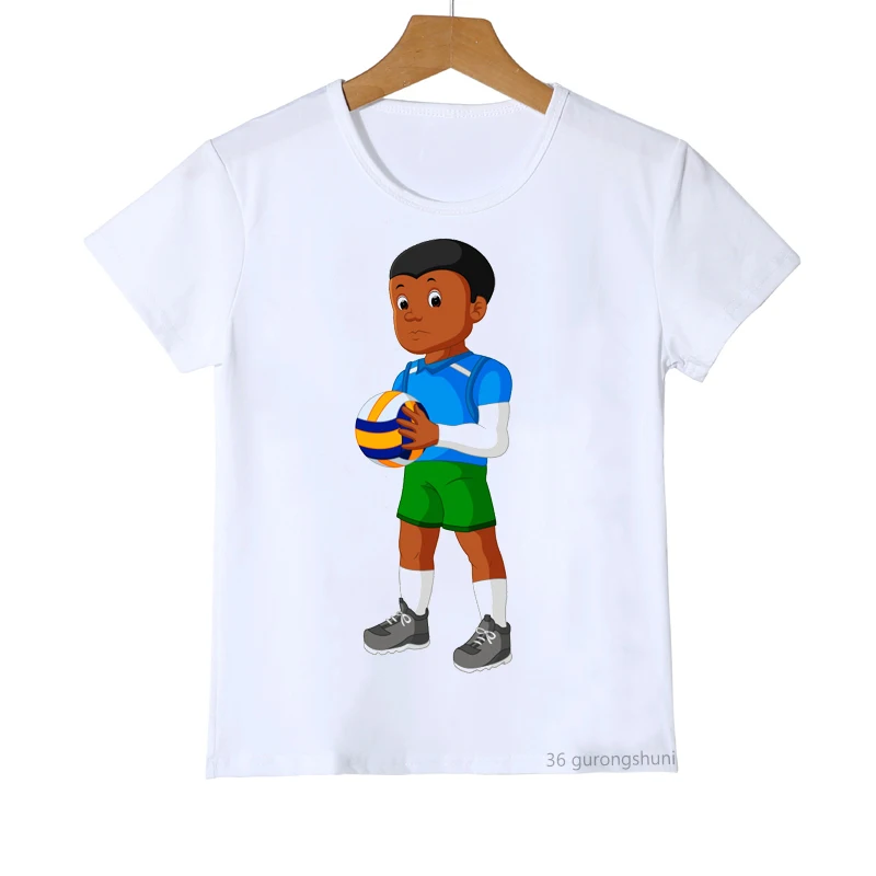 

2021Hot sale boys t-shirt funny little boys playing football graphic print girls tshirt summer kids t shirt street clothing tops