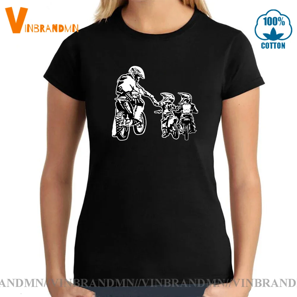 Vintage Mother's day birthday tshirt Parent-child T-shirt Motorcycle Motocross Biker Dad And Kids Dirt Bike Riders Gift T shirts