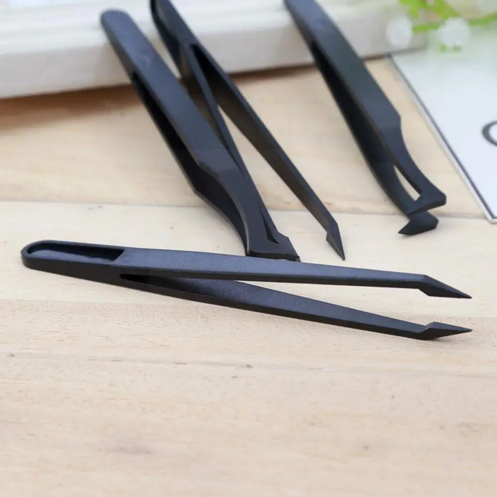 1pcs Anti-static Eyebrow Tweezers Makeup Tools Plastic 12mm Tools Hand Set Forceps Repair N4D1