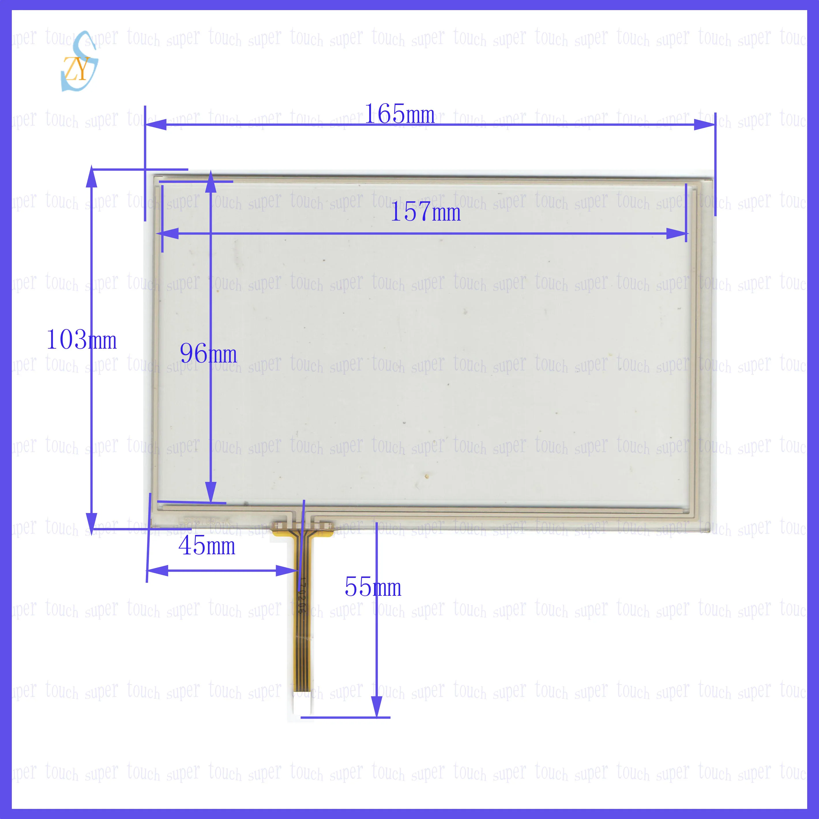 

ZhiYuSun LST07001 NEW 7inch 164mm*103mm 4 wire Universal LCD Touch Screen Panel Digitizer CAR GPS