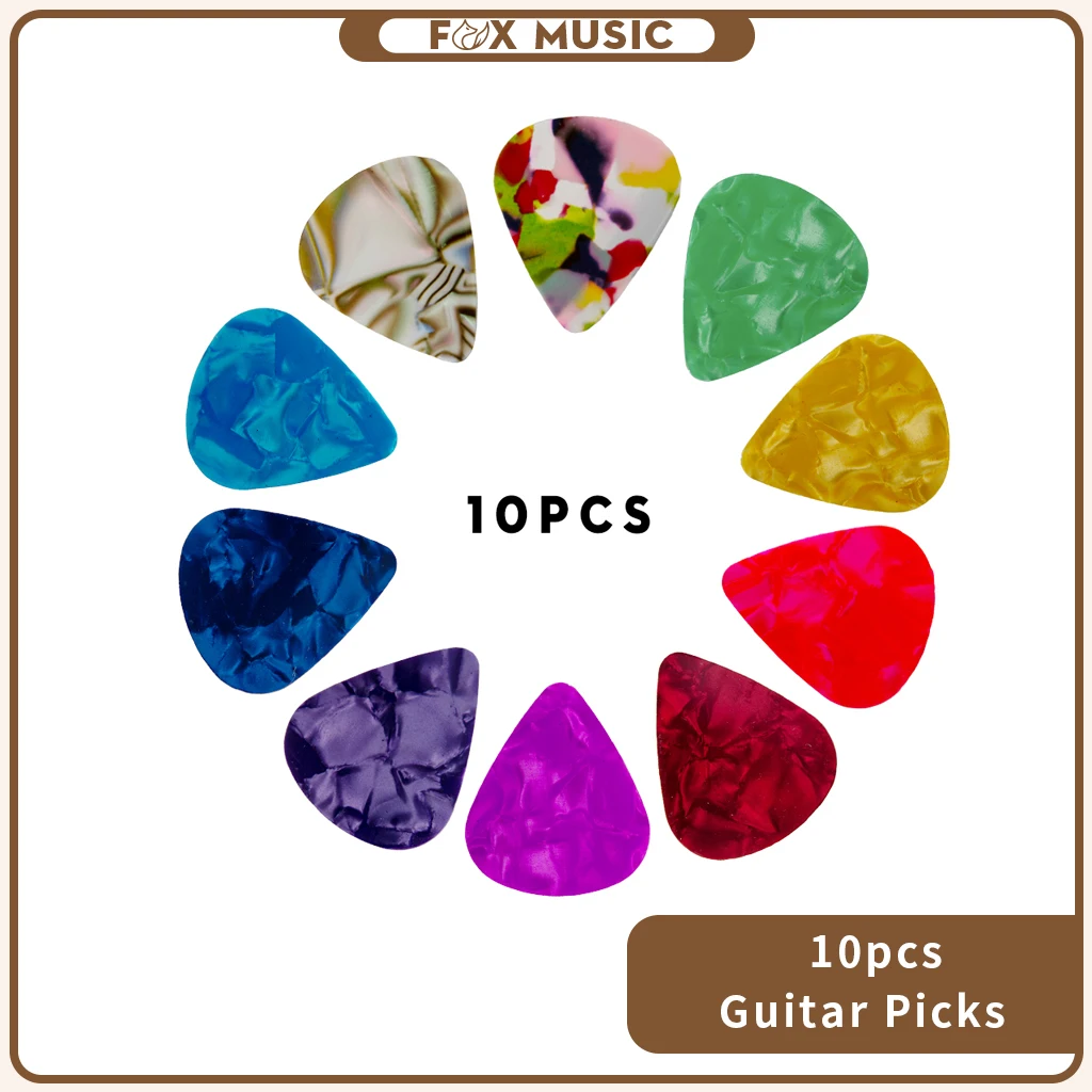 

10Pcs Guitar Picks Acoustic Plectrum Celluloid Smooth Bass Guitar Pick 0.46mm 0.71mm 0.96mm Electric Guitar Parts Accessories