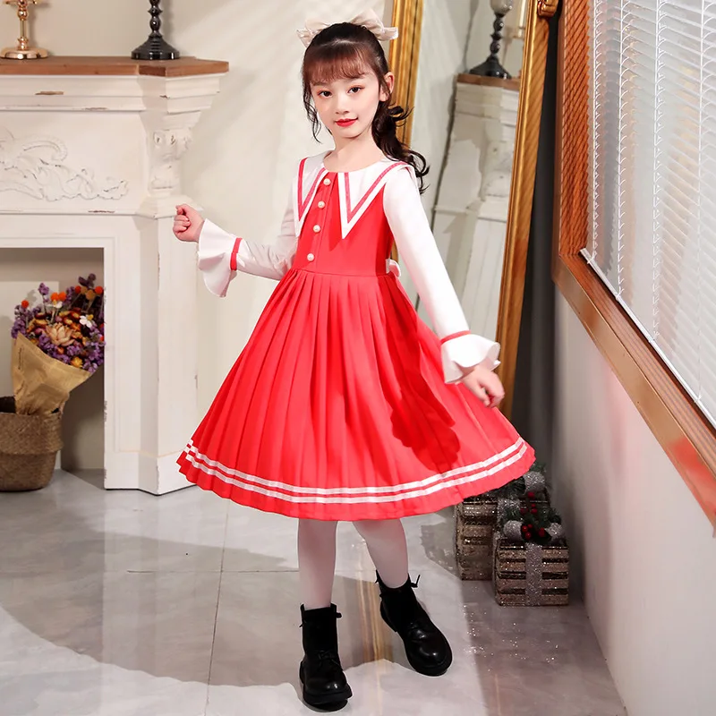 

Girl Autumn Winter New Chinese Style Sweet Lovely Princess Dresses Party Evening Performance Vestido Costume Kid Fluffy Clothes