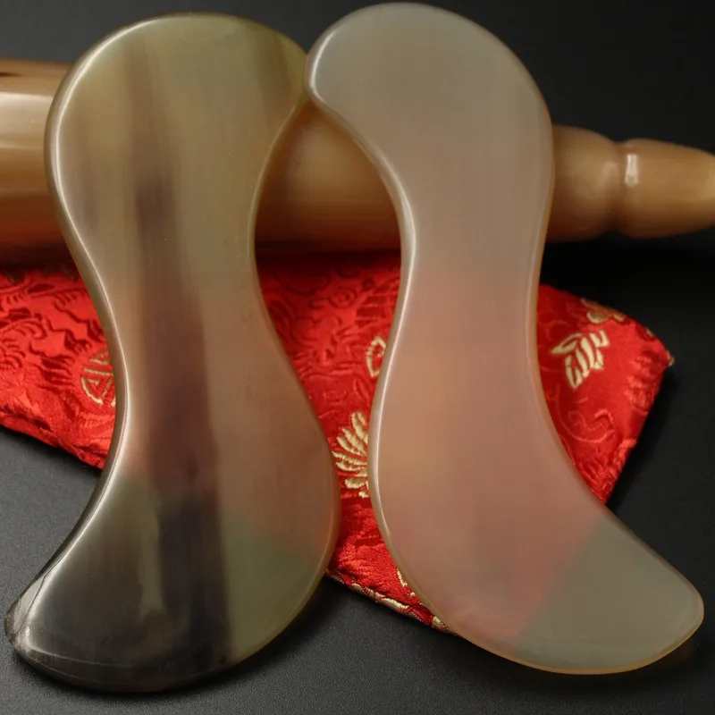 massager guasha tools Buffalo Ox Horn Gua Sha Scraping Massage Guasha Board Health Therapy Care Tool Scraper Body Spa