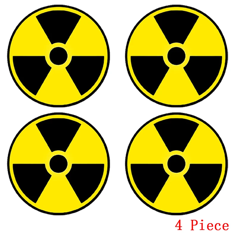 Warning Radioactive Reflective Car Stickers 1 To 8 Radiation Protection Stickers Vinyl PVC Motorcycle Decal Waterproof Sunscreen