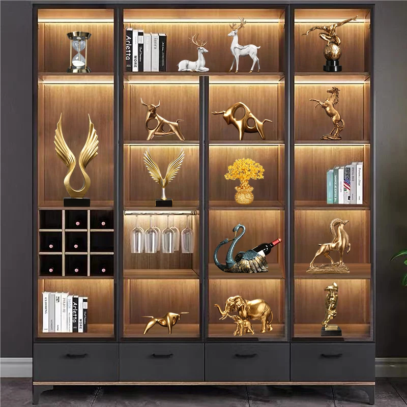 Modern wine cabinet light luxury high grade ornaments living room office desktop home interior bookcase study soft decoration