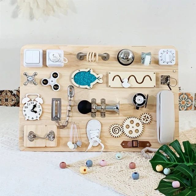 Aktywność dziecka zajęta tablica materiał Diy akcesoria pomoce nauczycielskie Montessori dziecko Busyboard wczesna edukacja umiejętności uczenia się część zabawki