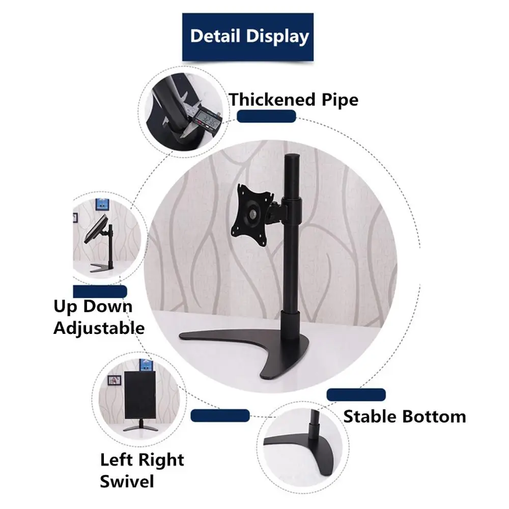 Wearson WS-03L Liftable Rotatable VESA Bracket Universal Increased Display Base 40CM Height Adjustable VESA Monitor Stand