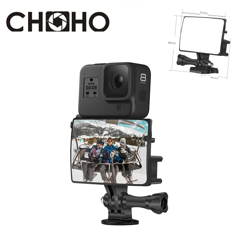 For Gopro Accessories Selfie Vlog Mirror Vlogging Flip Screen Cold Shoe Mount for Go Pro Hero 11 10 9 Xiaomi Sport Action Camera