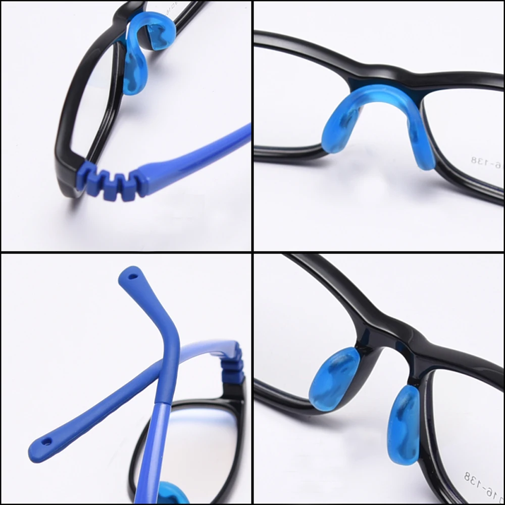 Kachawoo optical glasses frame boy black blue square eyeglasses for kids computer girl TR90 spectacles comfortable clear lens