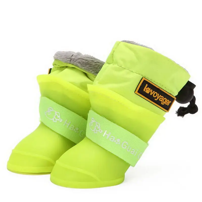 Bottes de pluie en silicone coordonnantes pour chiens, chaussures de protection imperméables, chaudes, vêtements de jour, fournitures essentielles