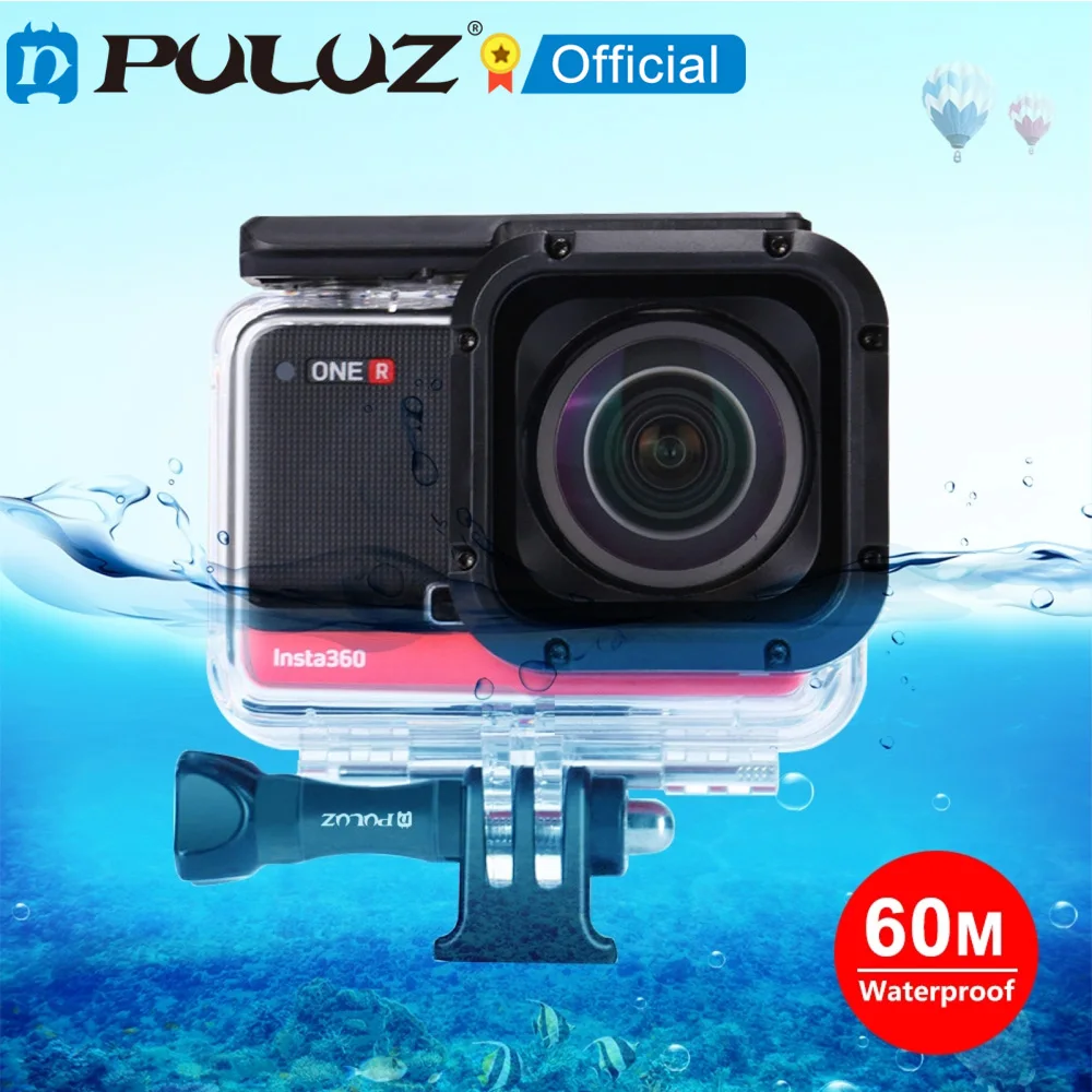 

PULUZ 60m Underwater Depth Diving Case Waterproof Camera Housing for Insta360 ONE R 4K Wide-angle Edition Diving Cover