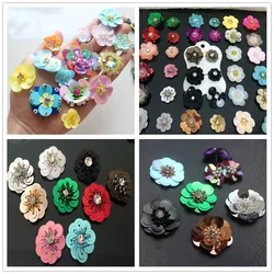 10pcs lot flower patch handmade sequins bags shoes DIY decoration Accessories cheap 2~3cm