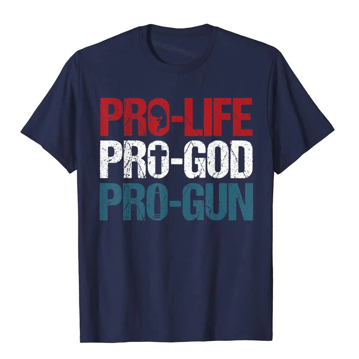 Camiseta Pro Life Pro God Pro Gun para hombre, ropa de algodón de gran tamaño, ideal para regalo de cumpleaños, Patriot de EE. UU.