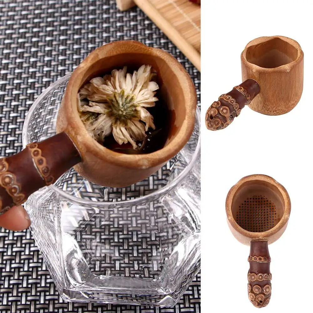 1Pc Bamboo Tea Strainer Tea Handy Tool Accessories Home Office Colander Hand Made Artware Anti-mildew Tea Strainer Filter