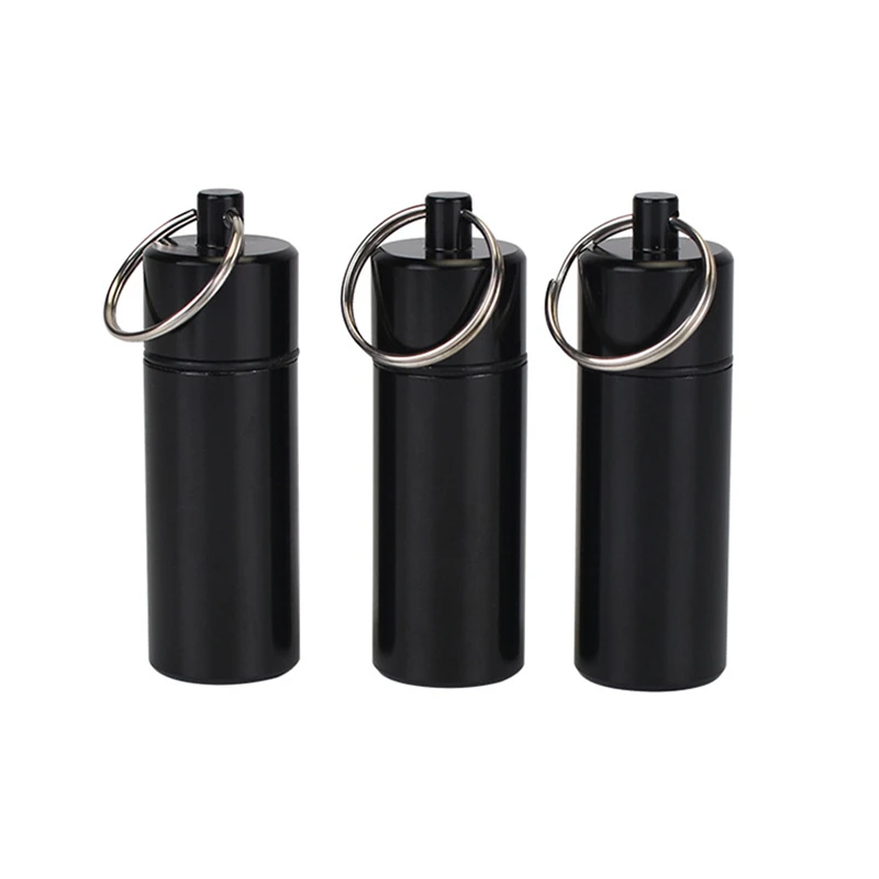 1pc Aluminum Alloy Waterproof Canister Medicine Seal Capsule Bottle EDC Outdoor Camping Tool