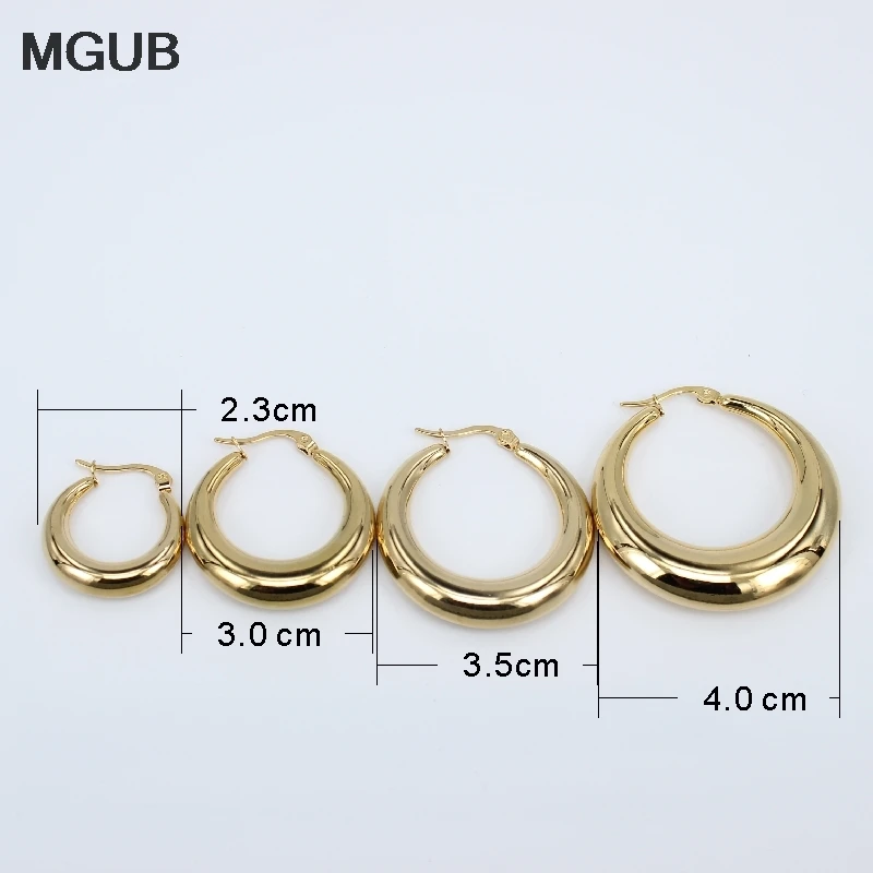 Neue Stil 2022 Großhandel glatte Exquisite Großen Kreis Hoop Ohrringe für Frauen Mädchen Hochzeit Partei Edelstahl Schmuck SL020