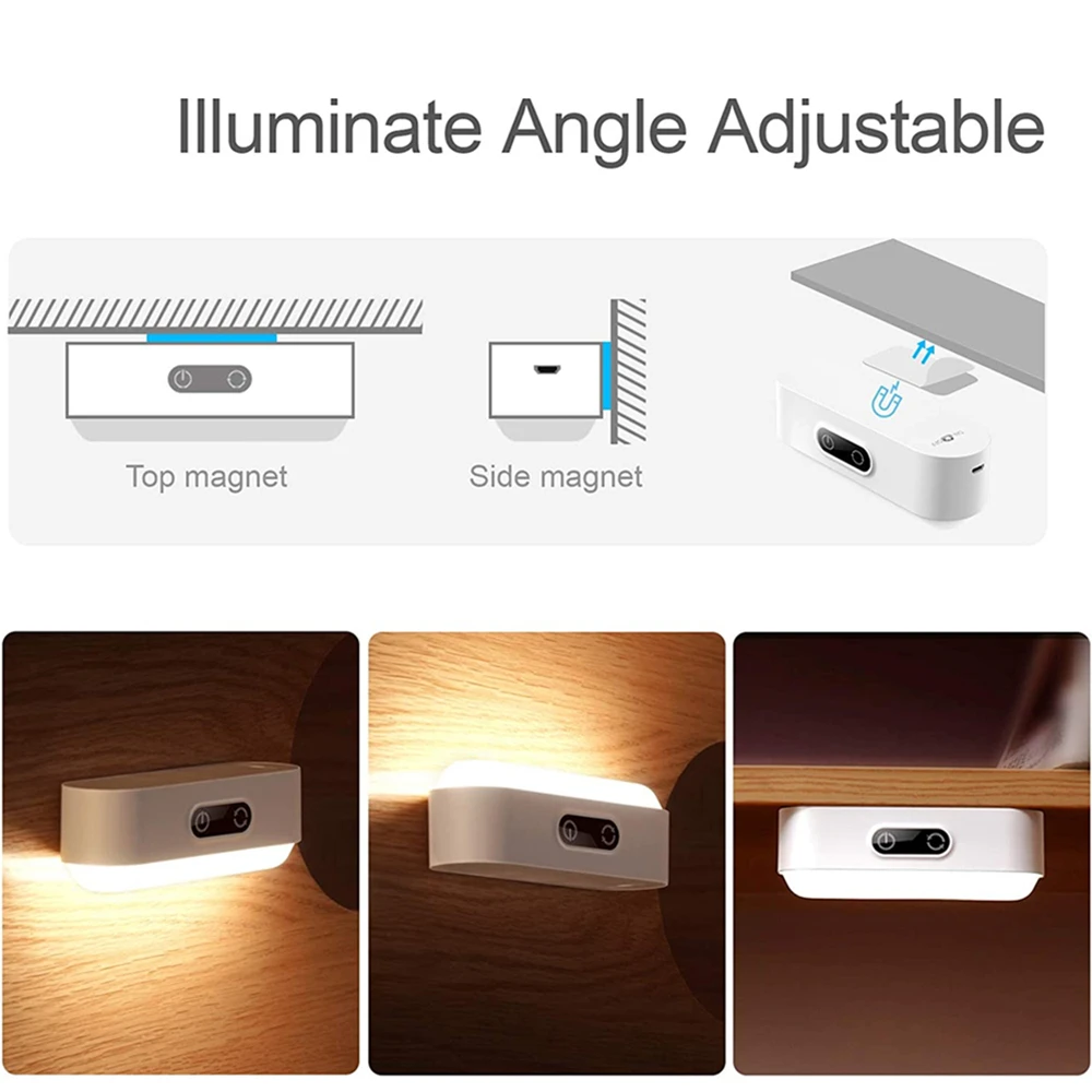 Tokili Touch Night Light 5 Colors Brightness Dimmable USB Plug/Rechargeable/Motion Sensor for Wardrobe Cabinet Mirror Kitchen