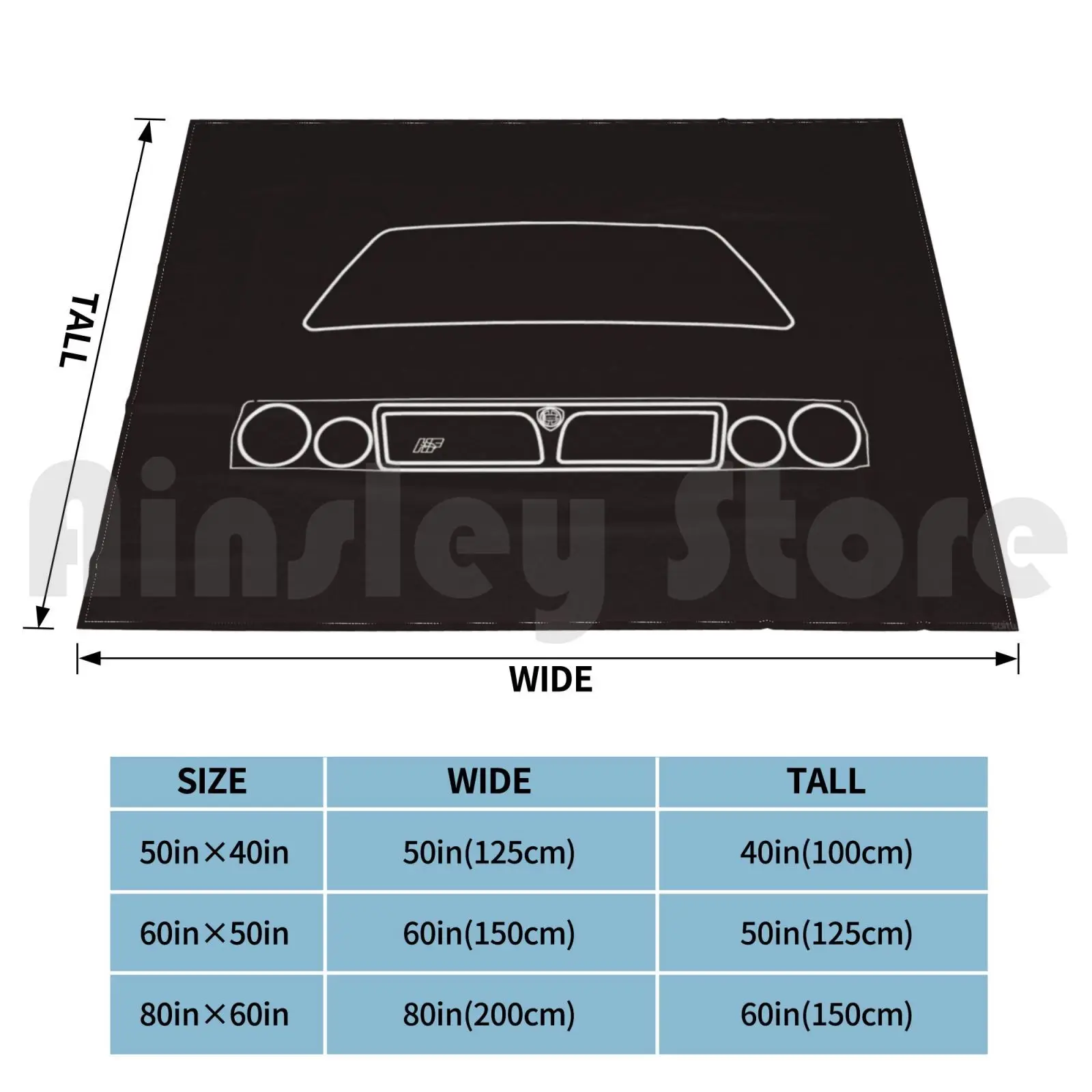 Lancia Delta Hf Integrale Outline Graphic ( White ) Blanket Super Soft Warm Light Thin Lancia Delta Integrale Hf