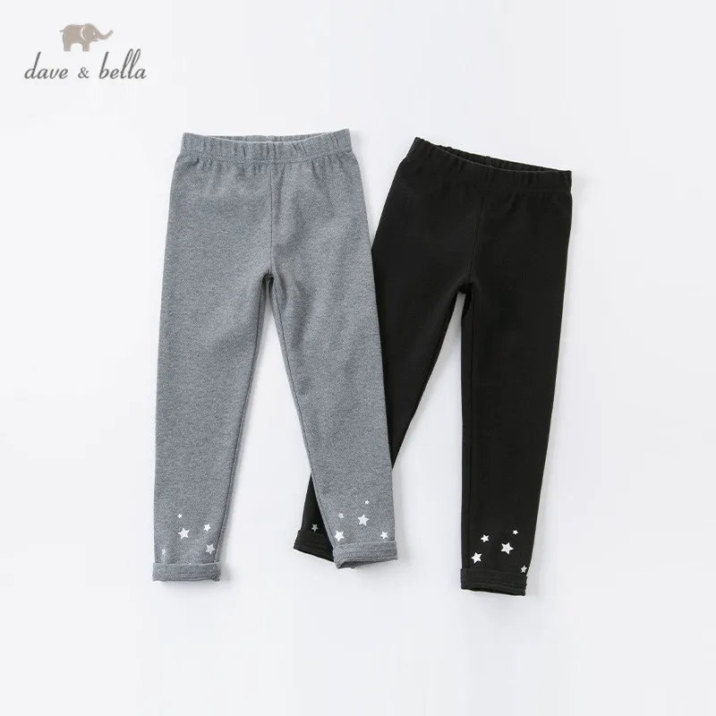 DBM16376-K dave bella autumn 3Y-13Y kids girls fashion stars print pants children boutique casual full-length pants