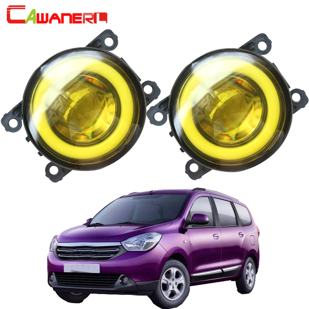 Cawanerl For Renault Lodgy 2012-2018 Car Accessories H11 LED Fog Light COB Angel Eye Daytime Running Light 30W 12V 2 Pieces