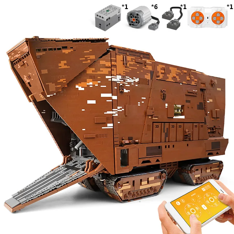 MOULD KING Building Blocks Toys The Cavegod UCS Sandcrawler Model Sets Assemble Bricks Kids Educational DIY Toys Christmas Gifts