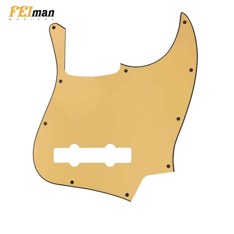 Fei Man - Custom Quality Pickguard For US, 10 Holes, 5 String Jazz Bass Guitar, Scratch Plate, Multicolor Choice