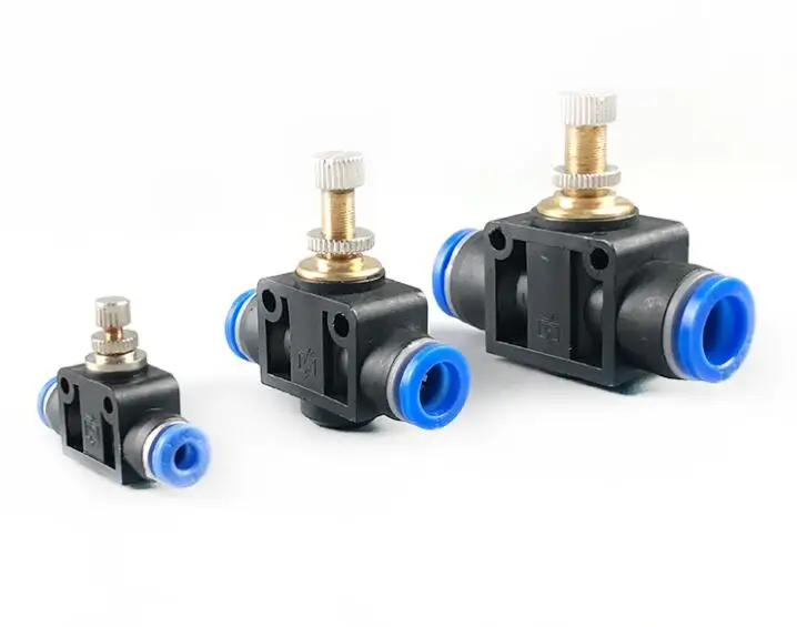 LSA 1PC Pipeline Regulating Throttle Valve PA SA 4/6/8/10/12mm Cylinder Air Tube Source Pneumatic Push In Fittings