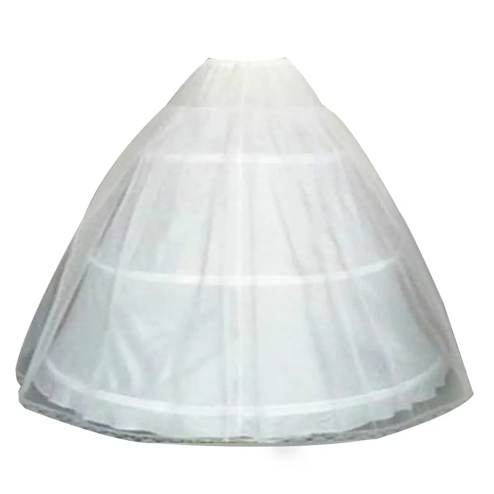 Mulheres Underskirt Crinoline Anáguas, 3 Hoop Underskirt, vestidos de casamento, vestidos de noiva, metade do deslizamento, plus size