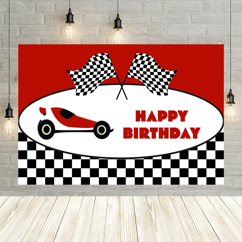 

Avezano Racing Car Flag Backdrop Decoration Boy Birthday Party Banner Decor Photography Background Photo Studio Photozone Props