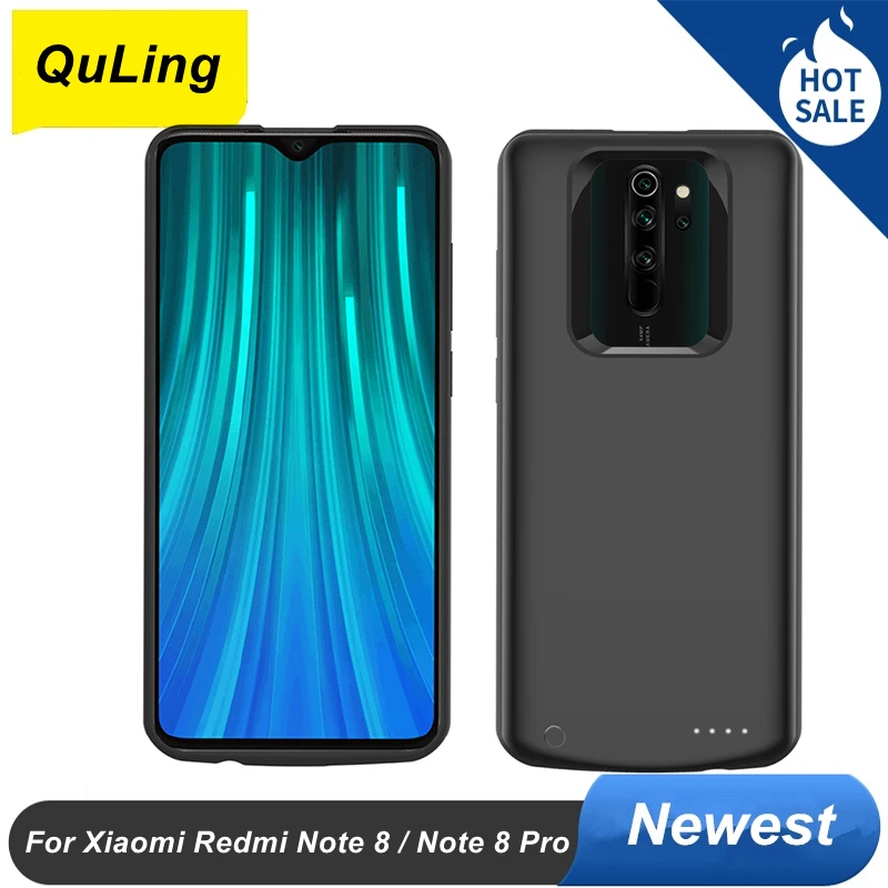 

Аккумулятор QuLing для Xiaomi Redmi Note 8, Note 8 Pro, 6500 мАч, чехол с внешним аккумулятором для Xiaomi Redmi Note 8 Pro, чехол с зарядным устройством