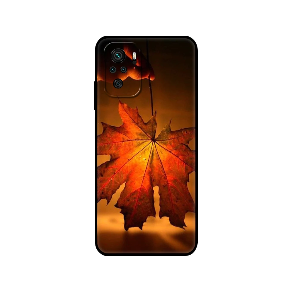 Black tpu Case For Xiaomi Redmi 9T Case Redmi Note 9T Note 10 5G 4G Pro 10S Case leaves autumn fox pumpkin halloween