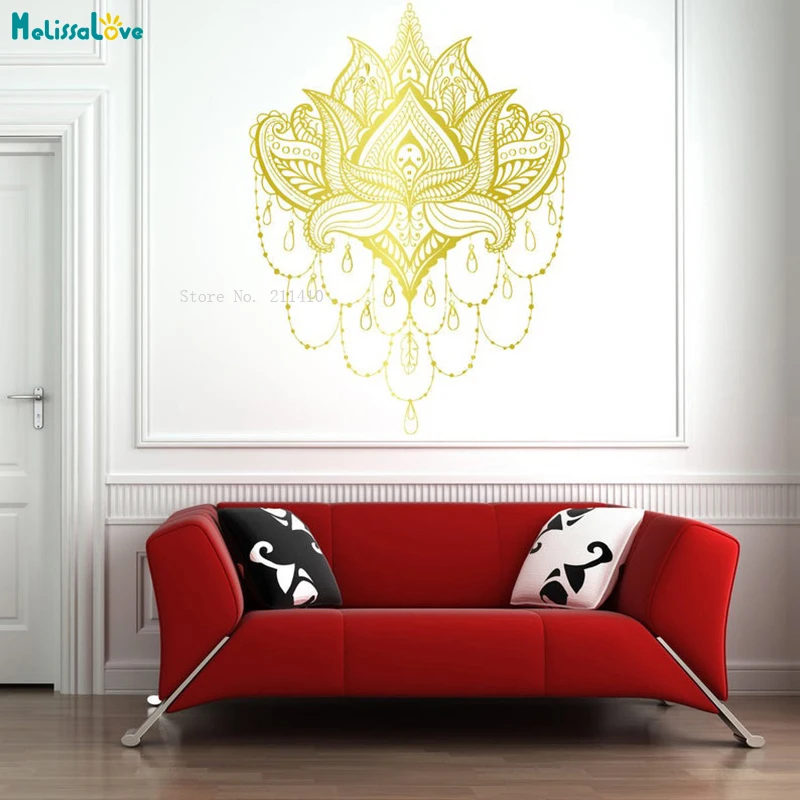 Large Size Intricate And Sophisticated Home Decoration Wall Sticker Mandala Flower Yoga Studio Art Poster YT4042