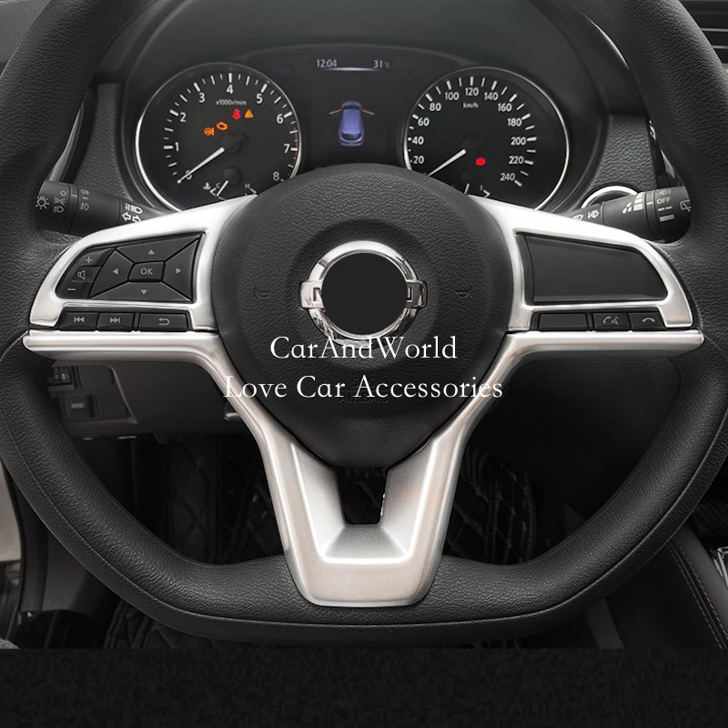 

ABS Chrome Steering Wheel Adjust Switch Button Sequin Cover Interior Trim For Nissan X-Trail T32 Rogue 2017-2021 Car Accessories