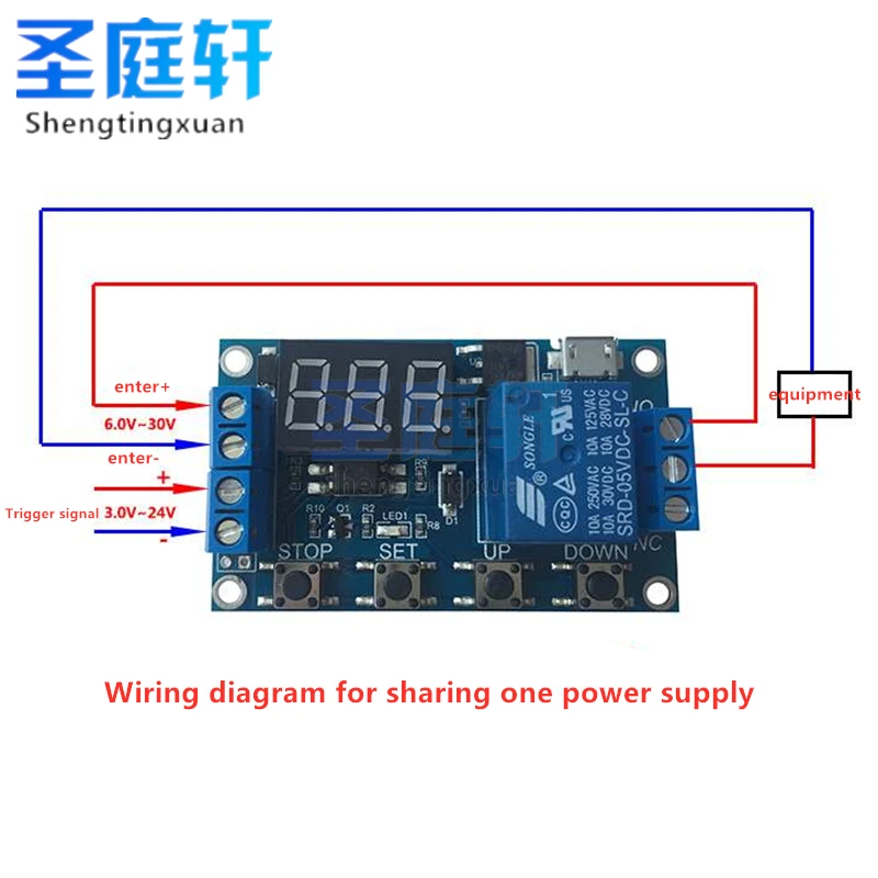 1 PCS DC 6-30V  Support Micro USB 5V LED Display Automation Cycle Delay Timer Control off Switch Delay Time Relay 6V 9V 12V 24V