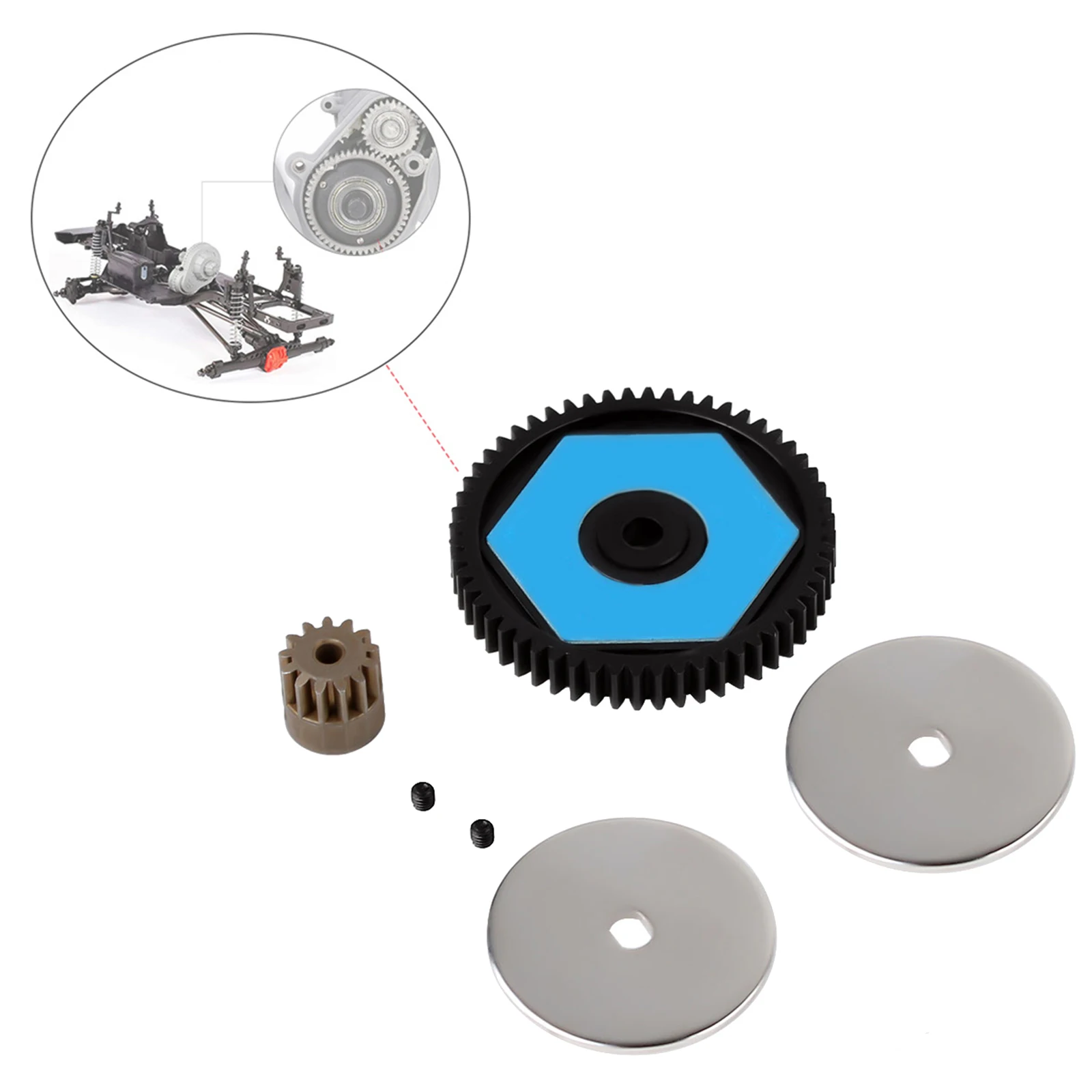 Metal AX31027 56T Spur Gear & 13T Motor Gear Set for Axial SCX10II RC Crawler Vehicle