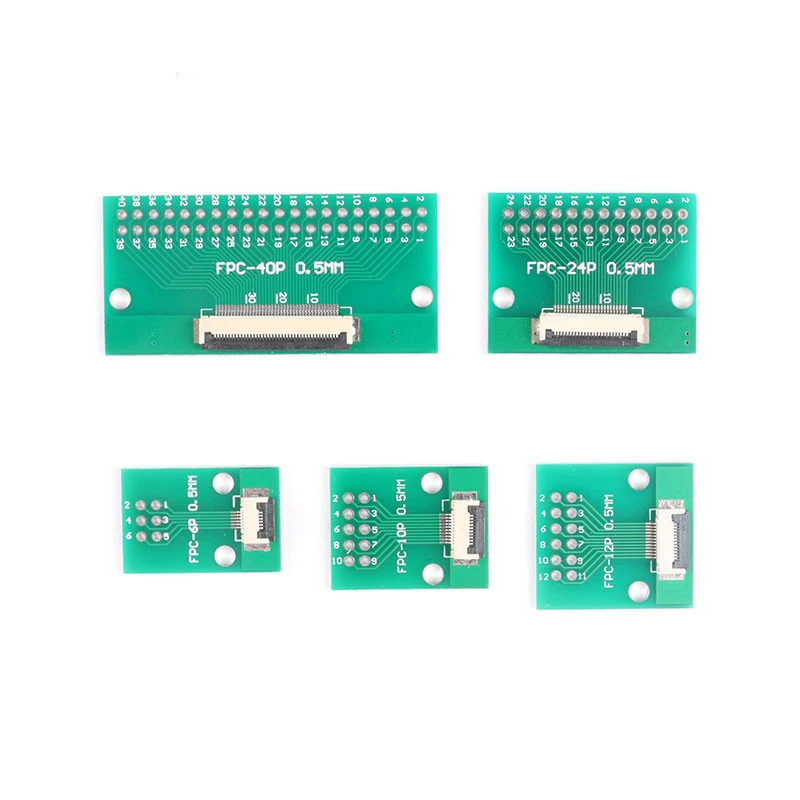 

10pcs FPC/FFC flexible cable adapter board 0.5MM 6P/8/10/12/20/24/26-40P turn in-line 2.54