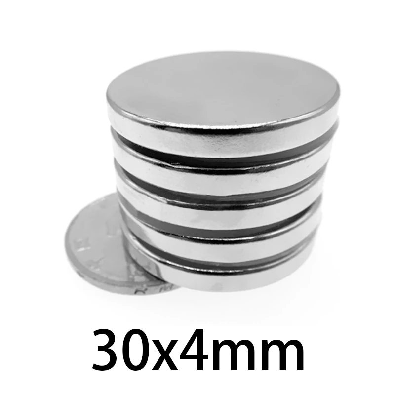 1-30Pcs 30x4mm Permanent NdFeB Magnet 30mmx4mm N35 Round Neodymium Magnets 30*4mm Strong Disc Magnet 30mm*4mm