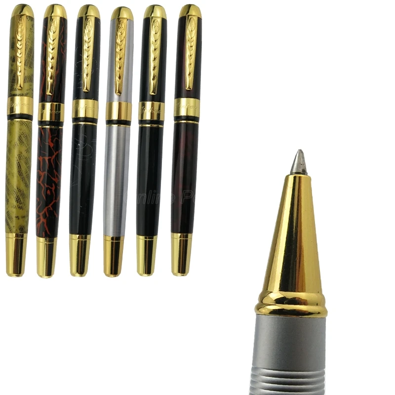 

Jinhao 250, винтажная ручка-роллер, металлическая серебряная и золотая отделка, многоцветная чернильная ручка для письма, для офиса, дома, школы, канцелярские принадлежности