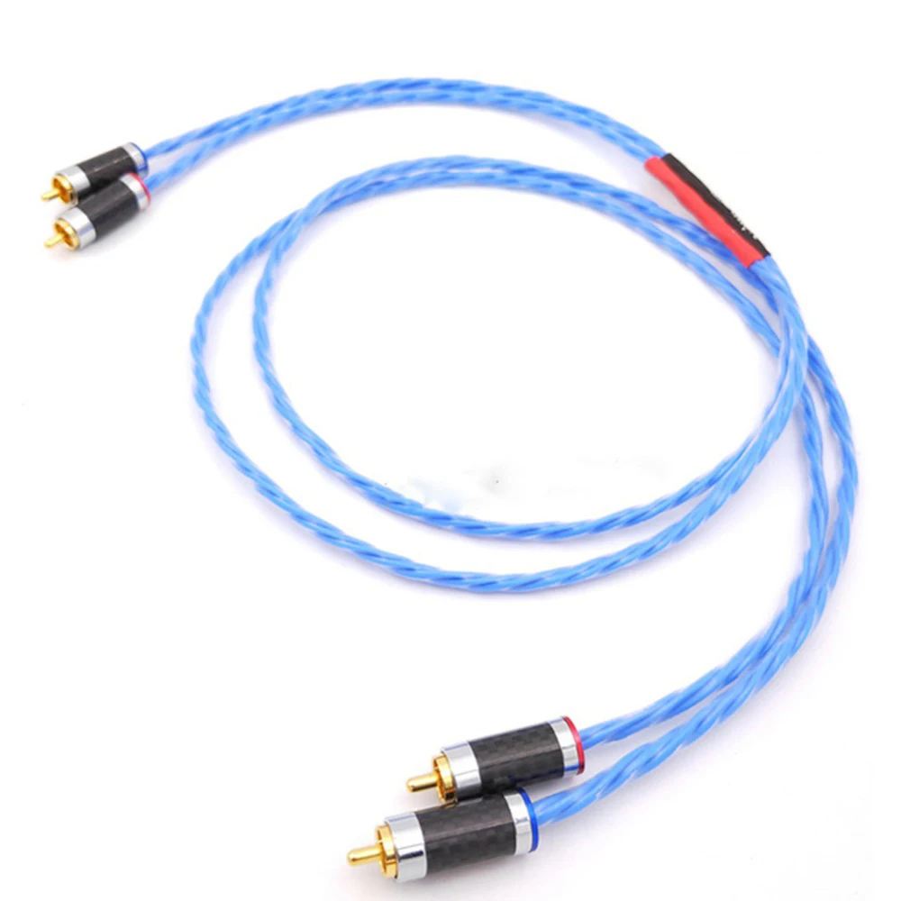 

Pair HIFI Nordost Silver Plated Cable Blue Wgite Gold Plated Interconnect Audio RCA Cable