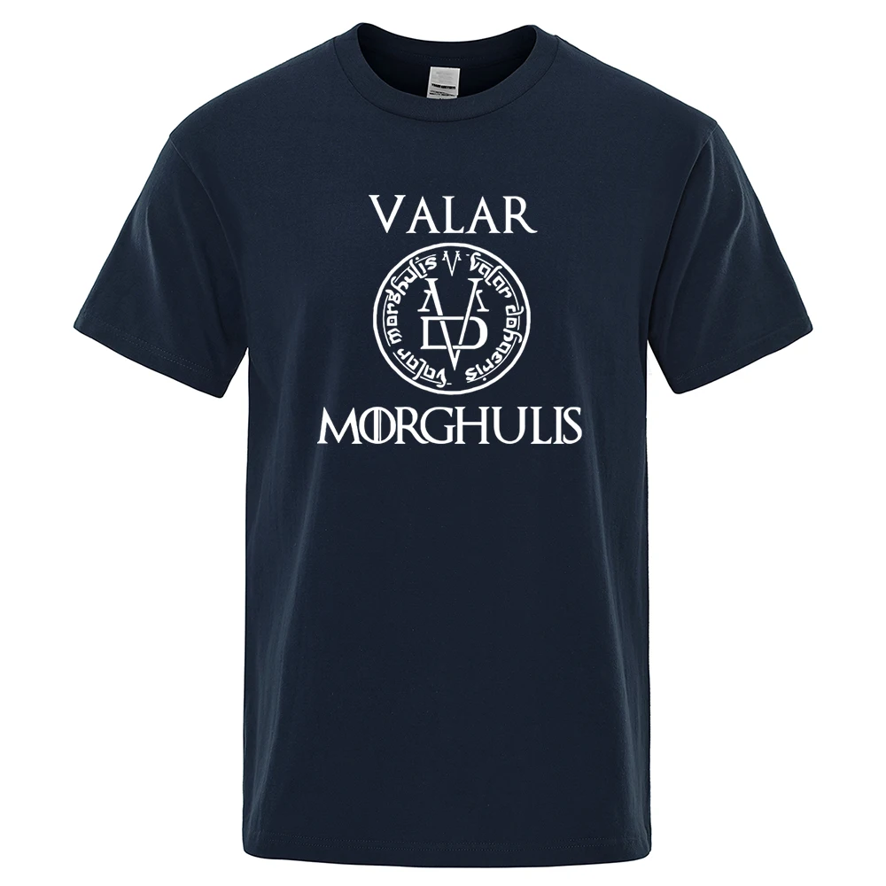 Casual Men\'s T-Shirt A Song of Ice and Fire T Shirt Valar Morghulis Print T-Shirts Summer Cotton Short Sleeve Breathable Clothes