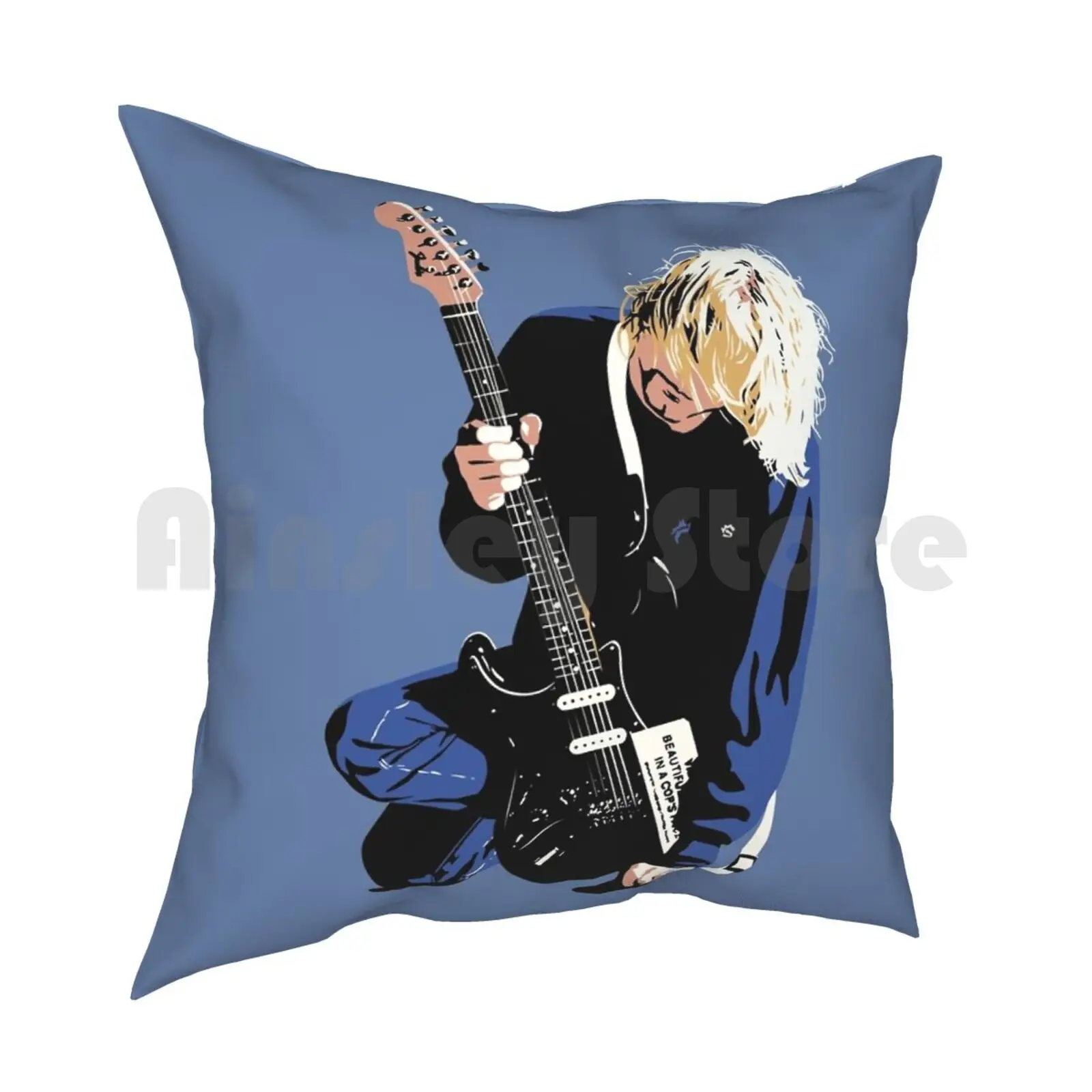 Kurt Pillow Case Printed Home Soft DIY Pillow cover Kurt Music Grunge N Roll Guitar