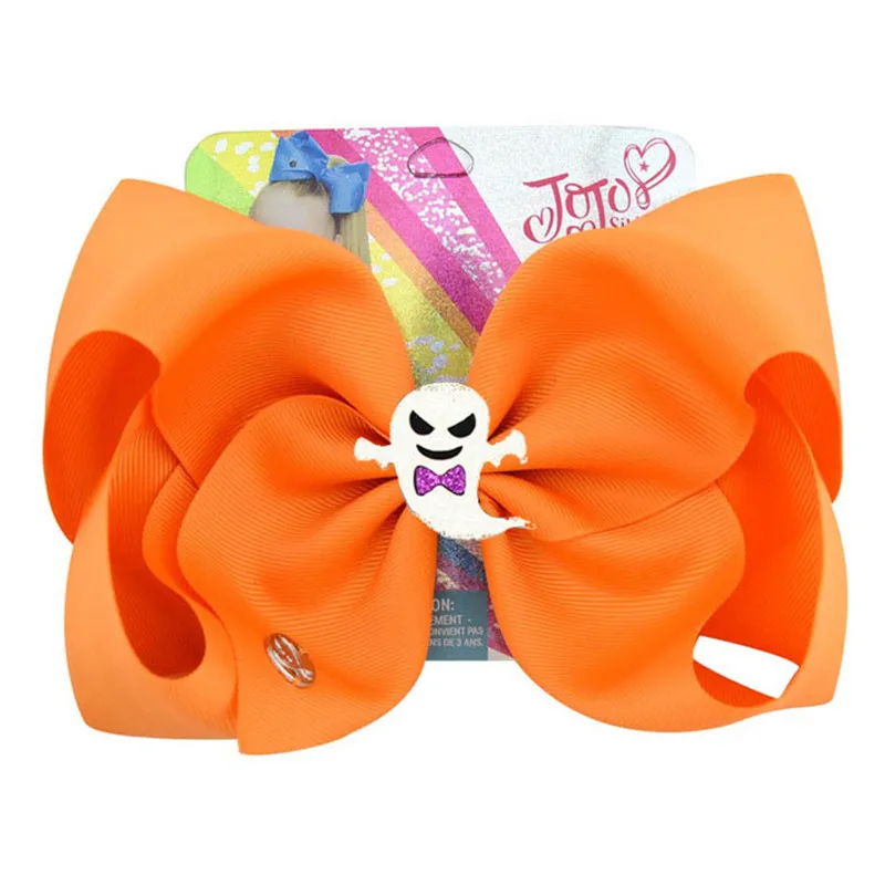 NEW 8inch Bowknot Large Hair Bow Kids Handmade Halloween Party Hair Clip grosgrain Ribbon Knot Jumbo Hair Accessories for Girl