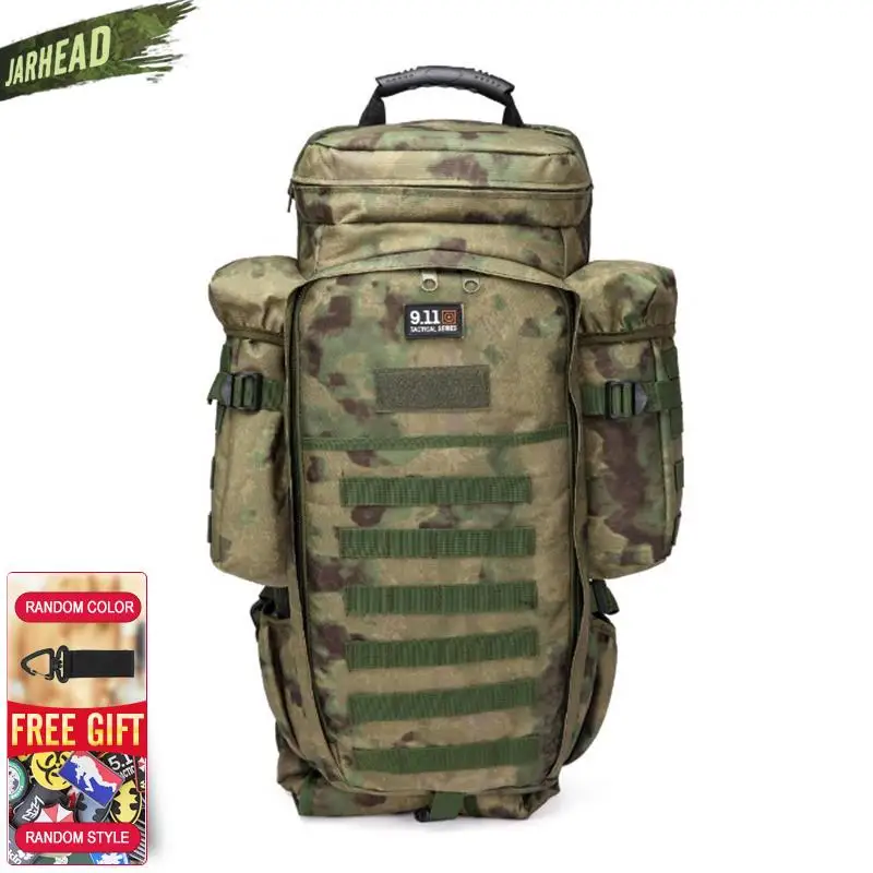 911 Military Combined Backpack 70L Large Capacity Multifunction Rifle Rucksacks Men Travel Trekking Tactical Assault Knapsack