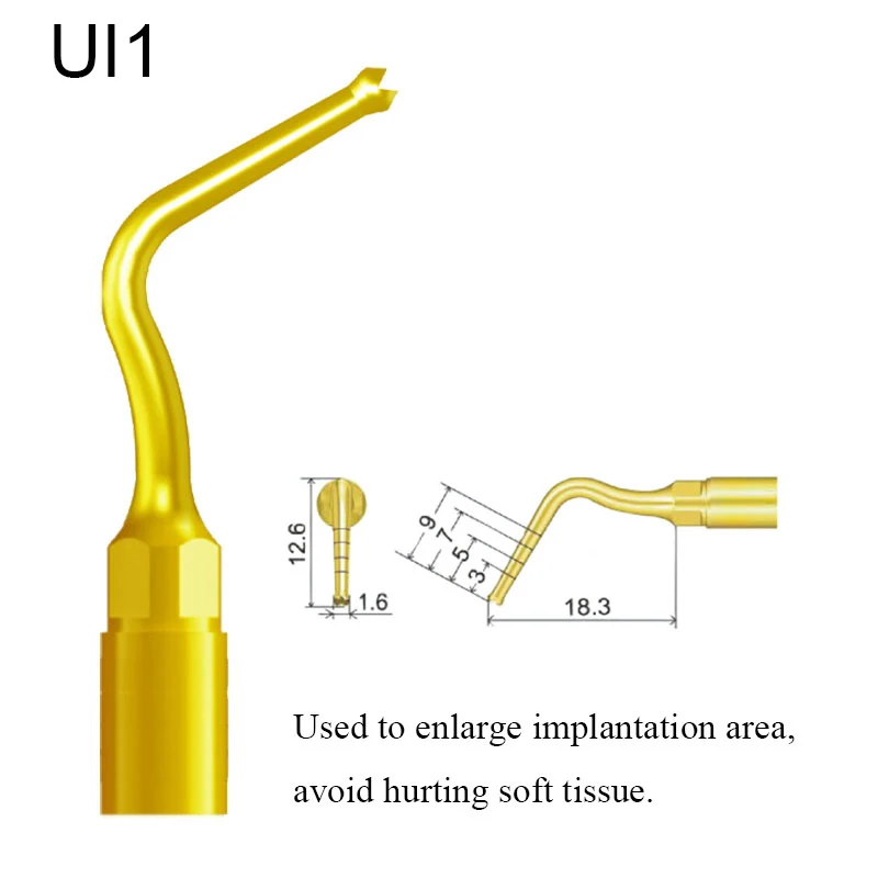 VV Dental Ultrasonic Piezosurgery Tips Implant Tips Set Kit Compatible With Woodpecker Handpiece UI1/UI2/UI3/UI4/UI7/UI8