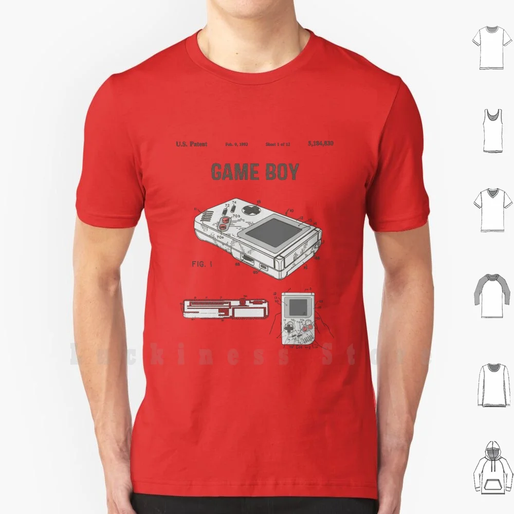Gameboy Patent T Shirt 6xl Cotton Cool Tee Gameboy Hand Held Game Boy Electronic Toy 90 90s 1990s Video Video Game