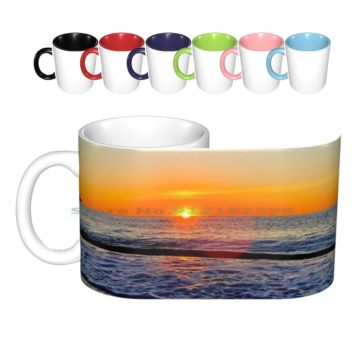 Spanish Sunrise Surprise Ceramic Mugs Coffee Cups Milk Tea Mug Sunrise Orange Sun Orange Sunrise Becarpediem Vacation Vacation